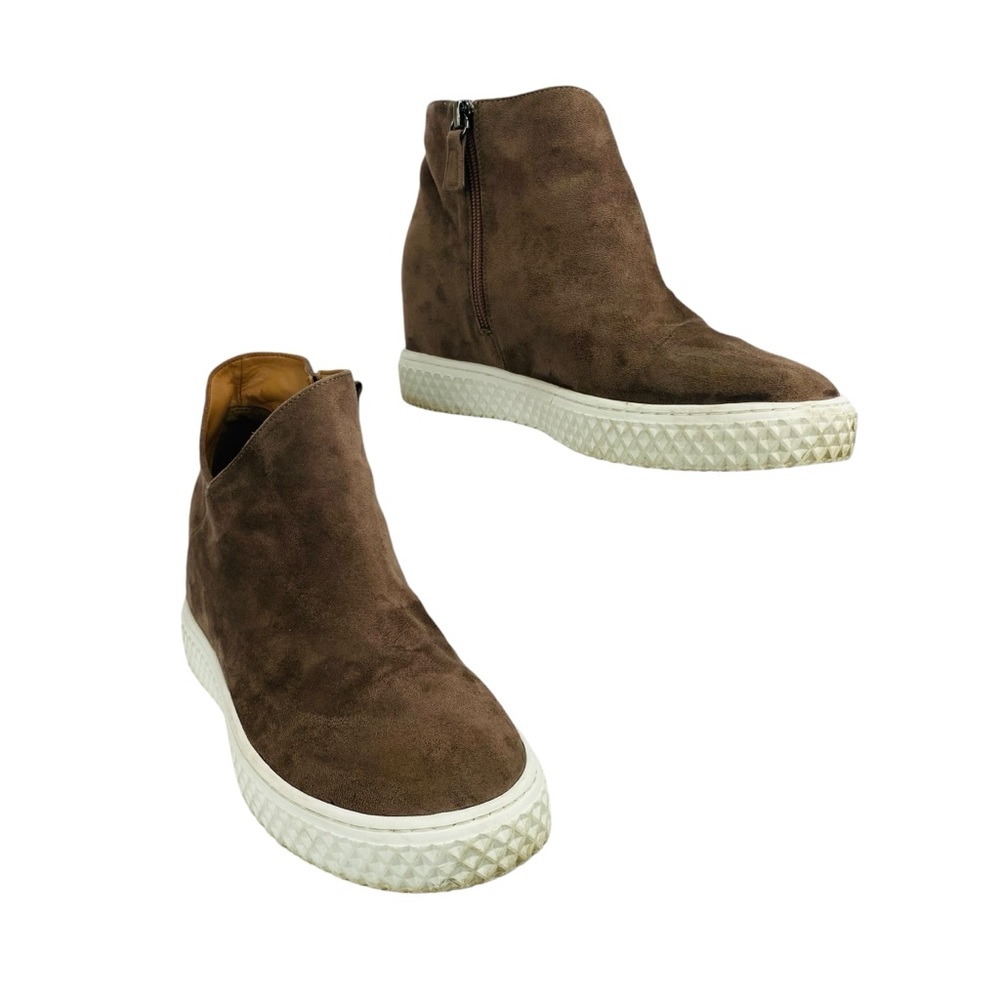 Aerosoles Suede Leather Ankle‎ Bootie Boots Womens 8.5 Taupe Brown Zipper ZIRAH